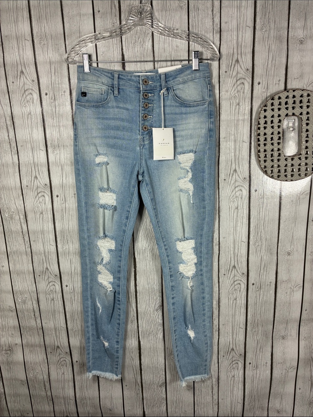 KanCan Light Blue Distressed High-Rise Skinny Jeans Size 27